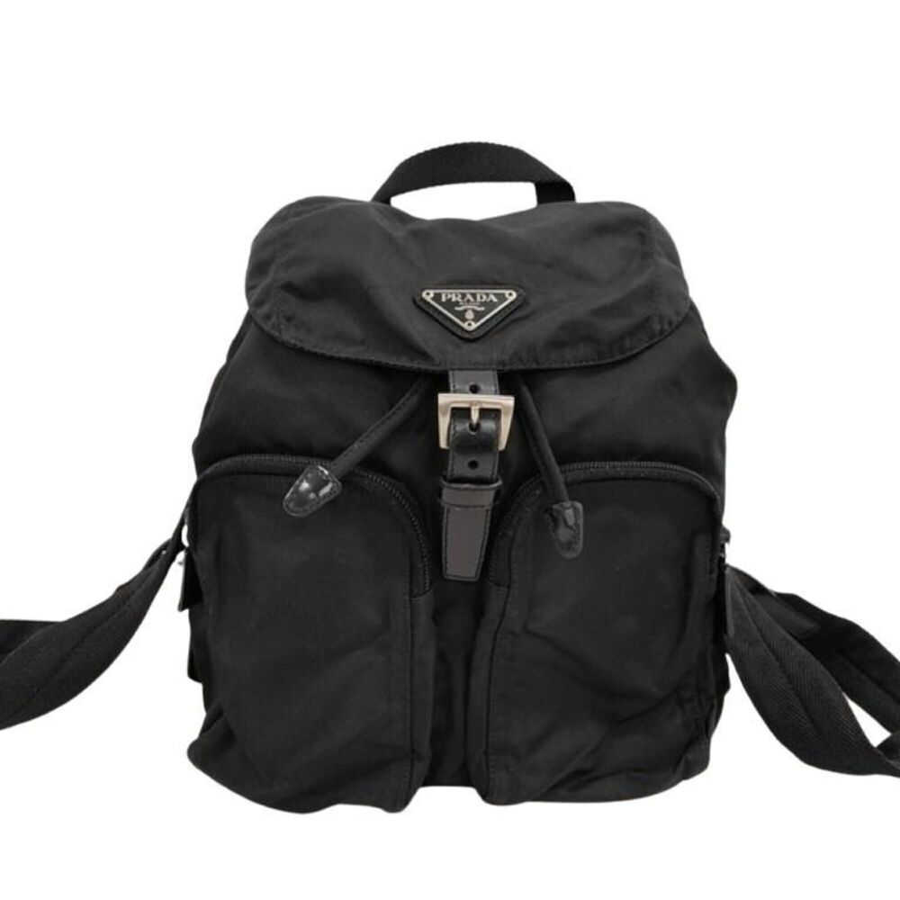 PRADA Triangle Backpack 1BZ005 Black Nylon Men's and Women's